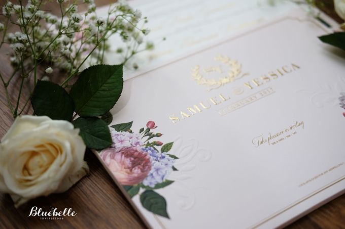 Samuel & Yessica - pink floral wedding invitation by Bluebelle Invitations - 001