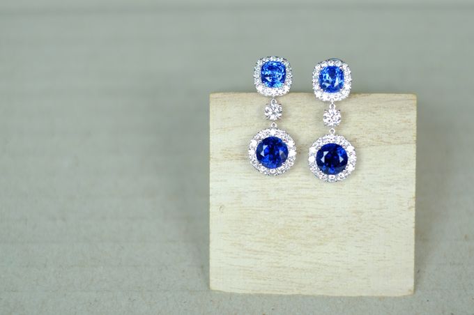 Bespoke Unheated Sapphire Wedding Earrings by Heritage Gems Singapore - 003 Bespoke Unheated Sapphire Wedding Earrings by Heritage Gems Singapore - 003