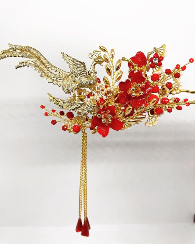 CustomMade Sangjit Fan & Hairpin by Brides Choice - 003 CustomMade Sangjit Fan & Hairpin by Brides Choice - 003