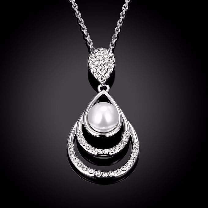 TIARIA Diamond Enlarged Pearl Gold Necklace Perhiasan Emas Kalung Berlian by TIARIA - 005