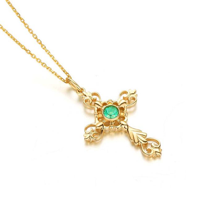 Tiaria 18K Armonia Emerald Cross 