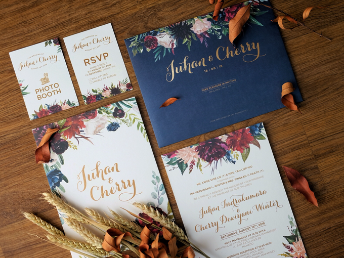 Juhan & Cherry Wedding Invitation by Bluebelle Invitations - 001