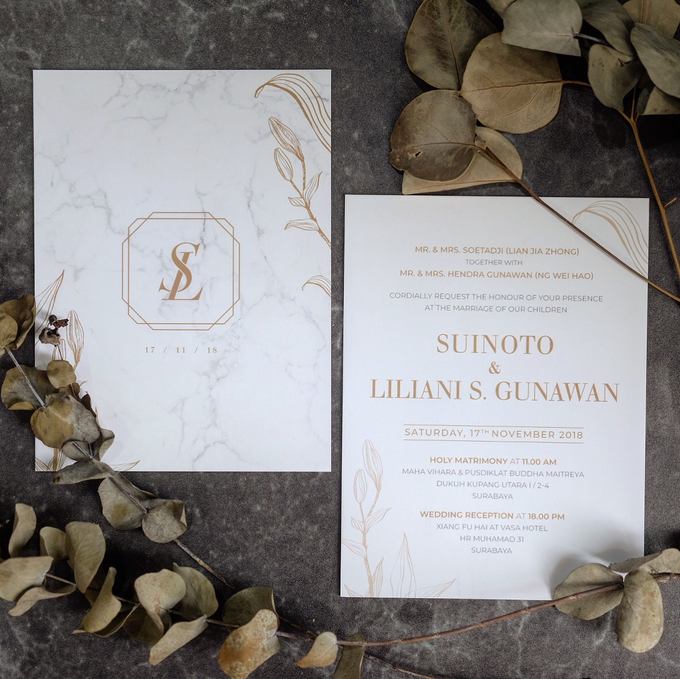 Suinoto & Liliani Marble Wedding Invitation by Bluebelle Invitations - 001 Suinoto & Liliani Marble Wedding Invitation by Bluebelle Invitations - 001