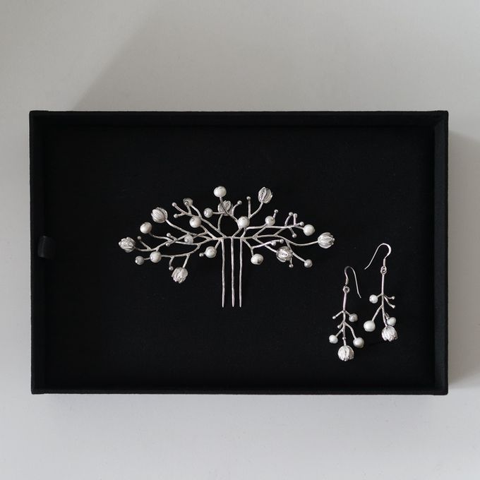 Flower Buds Haircomb And Earrings by ayyara - 004 Flower Buds Haircomb And Earrings by ayyara - 004