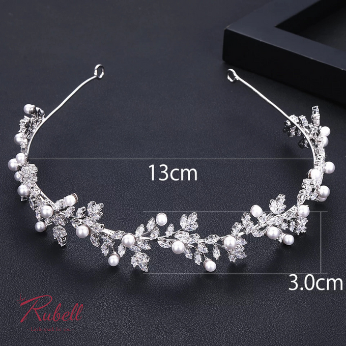 Elly Pearly CZ Headpiece by Rubell Jewelry - 002 Elly Pearly CZ Headpiece by Rubell Jewelry - 002