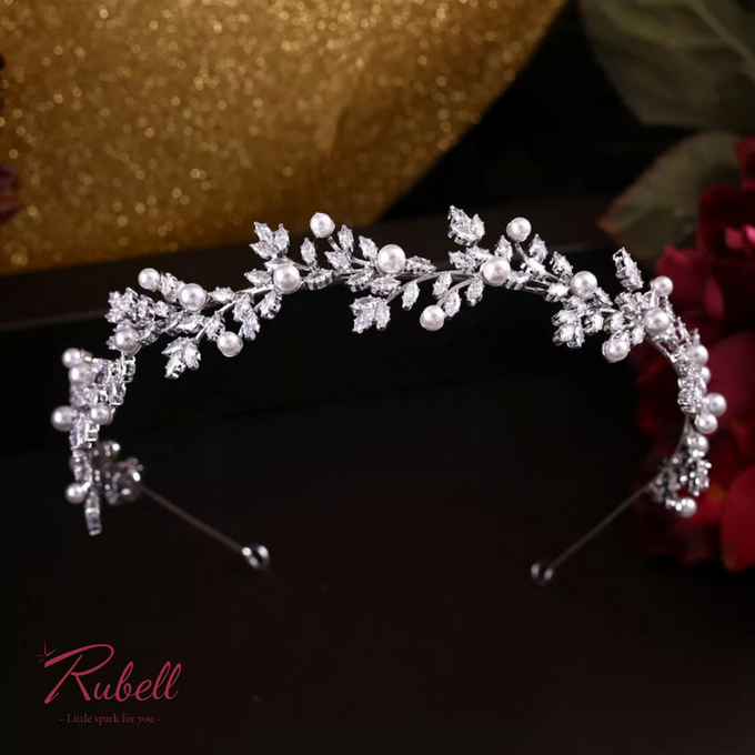 Elly Pearly CZ Headpiece by Rubell Jewelry - 001 Elly Pearly CZ Headpiece by Rubell Jewelry - 001