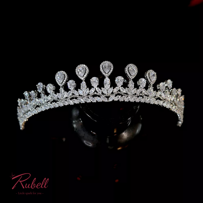 Vera Crown CZ Headpiece by Rubell Jewelry - 003 Vera Crown CZ Headpiece by Rubell Jewelry - 003