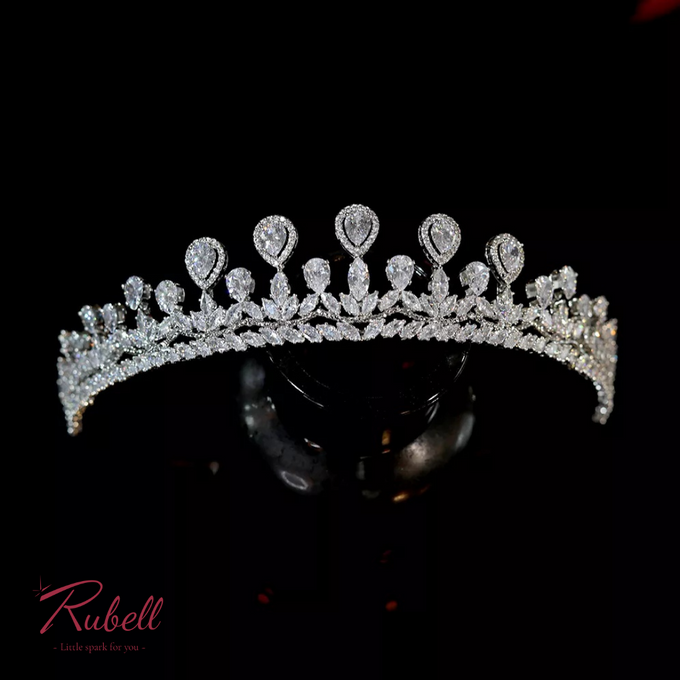 Vera Crown CZ Headpiece by Rubell Jewelry - 003