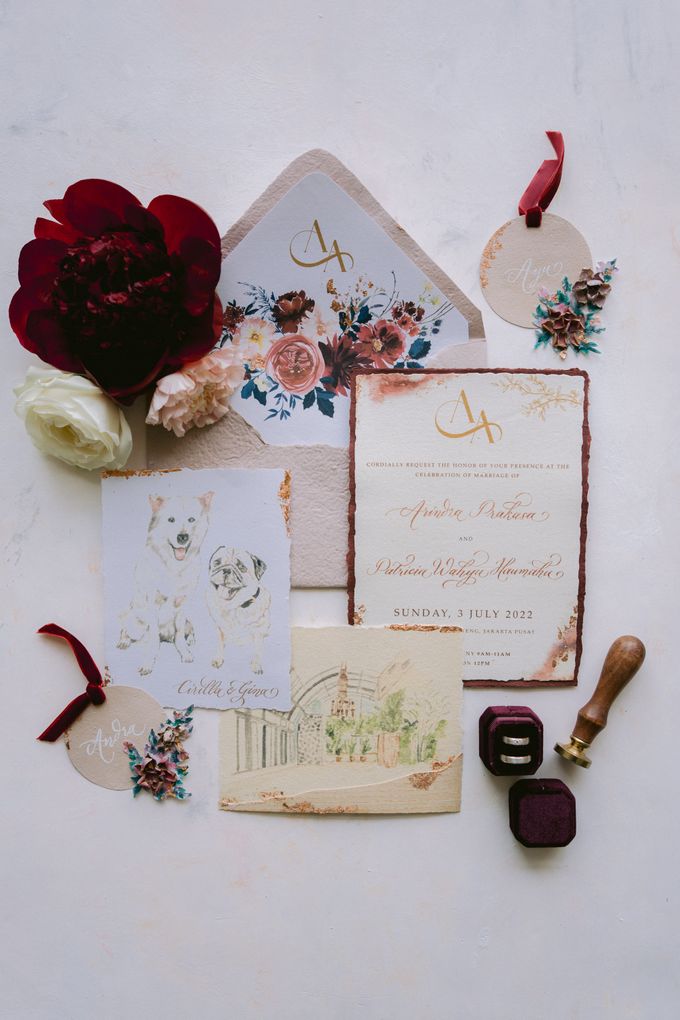 Keepsake Invitations for A + A Lovebirdstories Bridestory