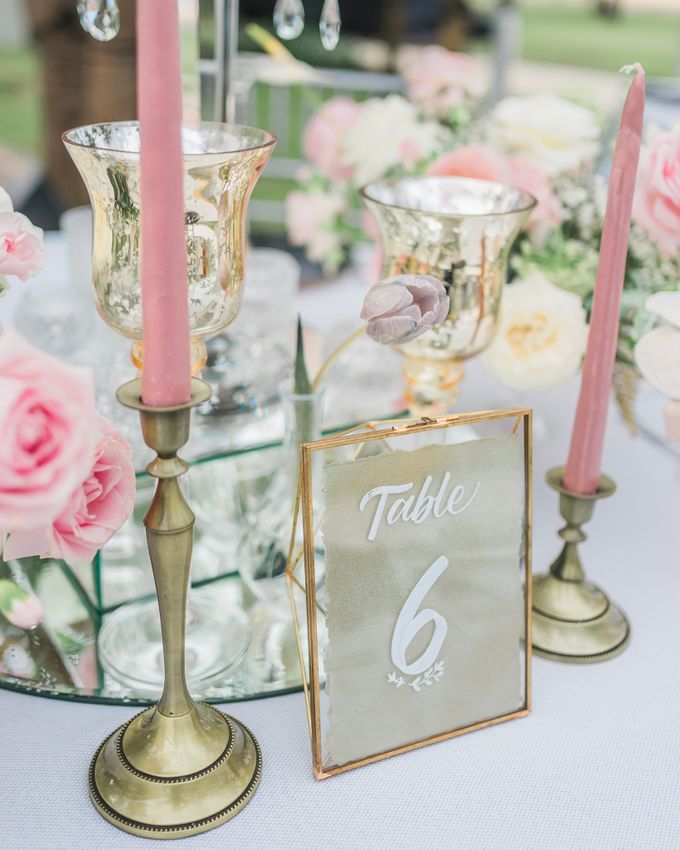 An Elegant Timeless Blush and Rose Gold Arrangement by Bali Wedding Atelier - 011