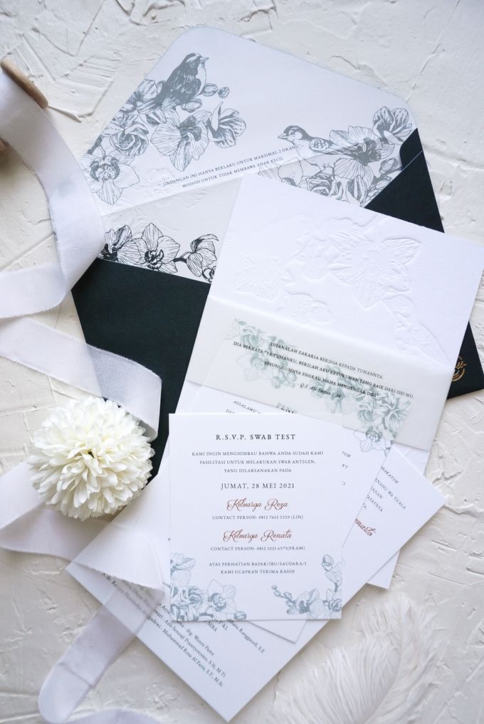 Emerald Green Orchid by Trouvaille Invitation - 001 Emerald Green Orchid by Trouvaille Invitation - 001