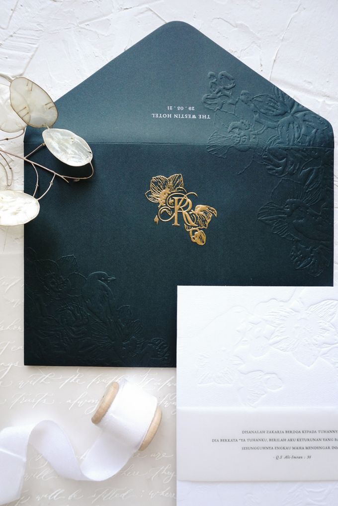 Emerald Green Orchid by Trouvaille Invitation - 002 Emerald Green Orchid by Trouvaille Invitation - 002