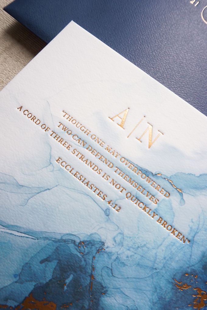 Royal Blue Marble by Trouvaille Invitation - 005 Royal Blue Marble by Trouvaille Invitation - 005