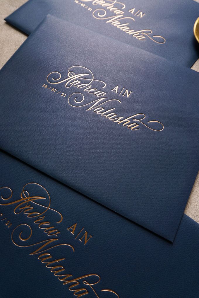 Royal Blue Marble by Trouvaille Invitation - 013 Royal Blue Marble by Trouvaille Invitation - 013