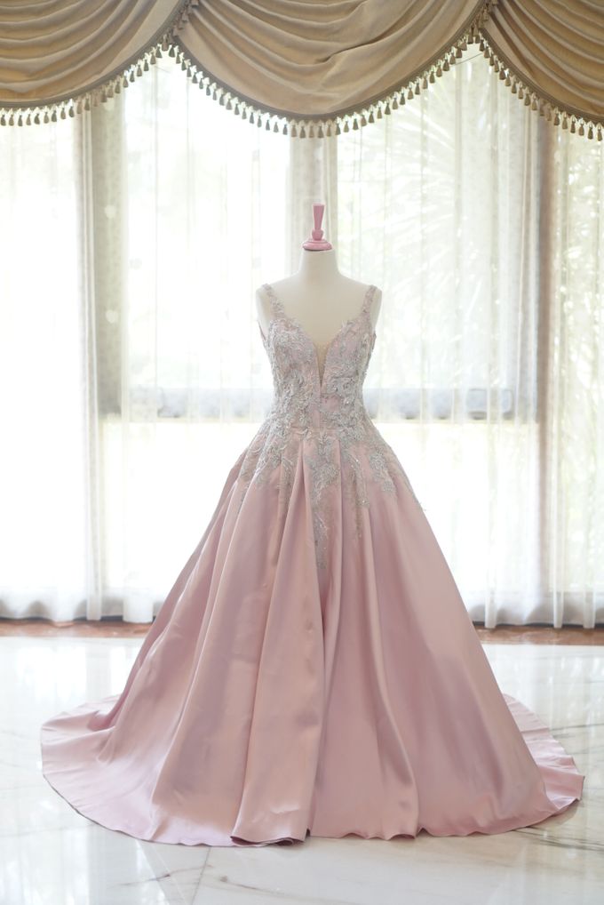 pink silver dress