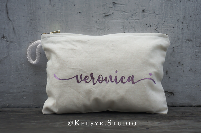 Personalized Bridesmaids Gift Canvas Pouch by Kelsye Studio - 004 Personalized Bridesmaids Gift Canvas Pouch by Kelsye Studio - 004