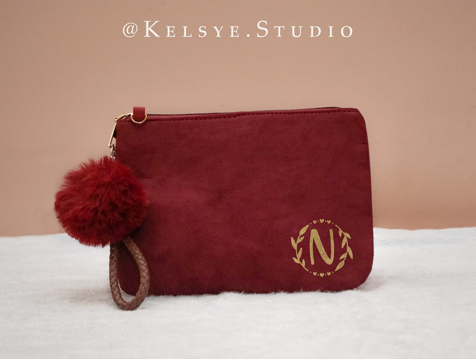 Personalized Velvet Pouch Clutch by Kelsye Studio - 002 Personalized Velvet Pouch Clutch by Kelsye Studio - 002