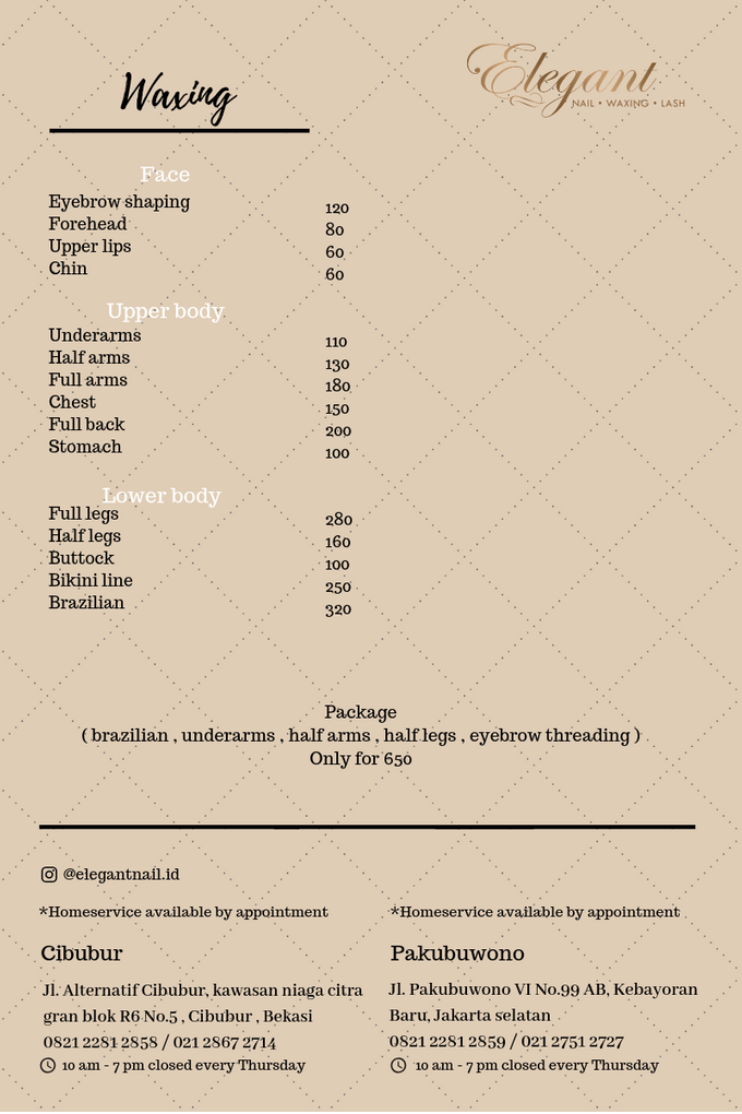 Ala carte price list by Elegant Nail Indonesia - 004 Ala carte price list by Elegant Nail Indonesia - 004