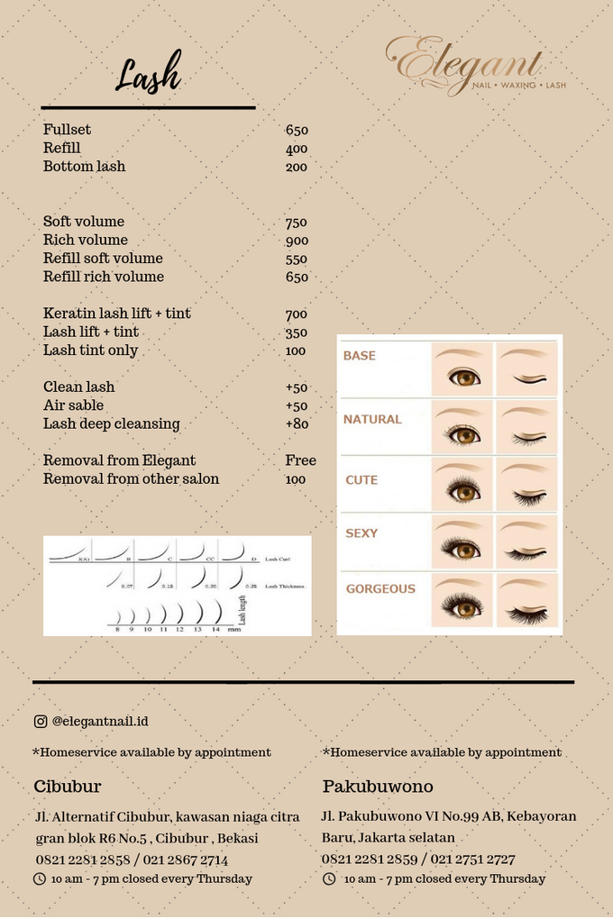 Ala carte price list by Elegant Nail Indonesia - 001 Ala carte price list by Elegant Nail Indonesia - 001
