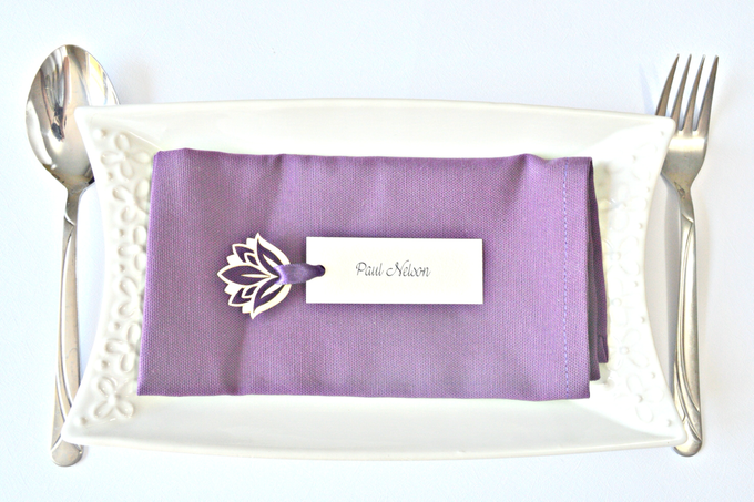 Purple place cards and table numbers by Jasmine wedding prints - 005