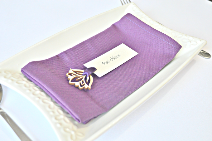 Purple place cards and table numbers by Jasmine wedding prints - 003