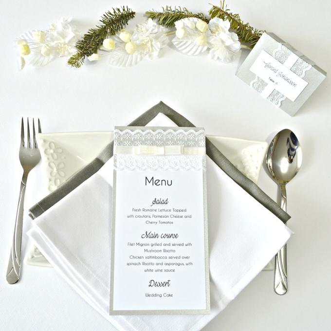 Lace wedding menu by Jasmine wedding prints - 003