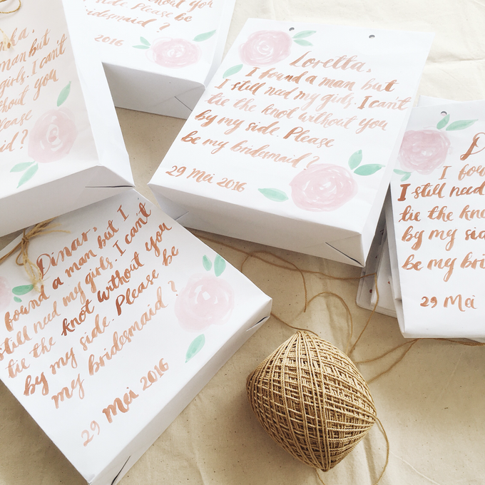 Bridemaid paper bags by Meilifluous Calligraphy & Design - 003 Bridemaid paper bags by Meilifluous Calligraphy & Design - 003