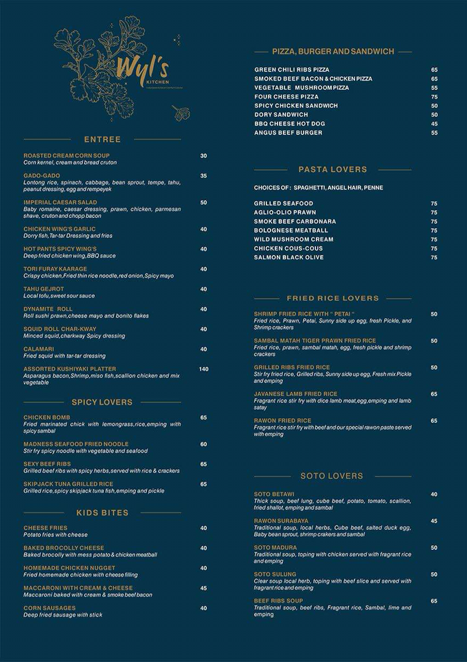 Menu
by Wyl's Kitchen - 002 Menu
by Wyl's Kitchen - 002