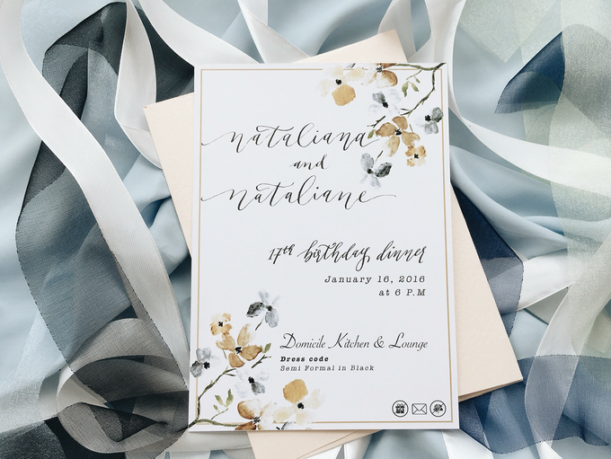 Sweet 17 Botanical Invitation by Meilifluous Calligraphy & Design - 002 Sweet 17 Botanical Invitation by Meilifluous Calligraphy & Design - 002