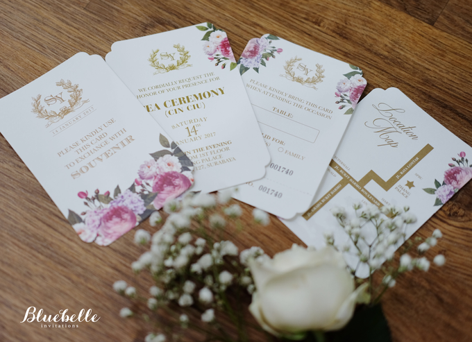 Samuel & Yessica - pink floral wedding invitation by Bluebelle Invitations - 006