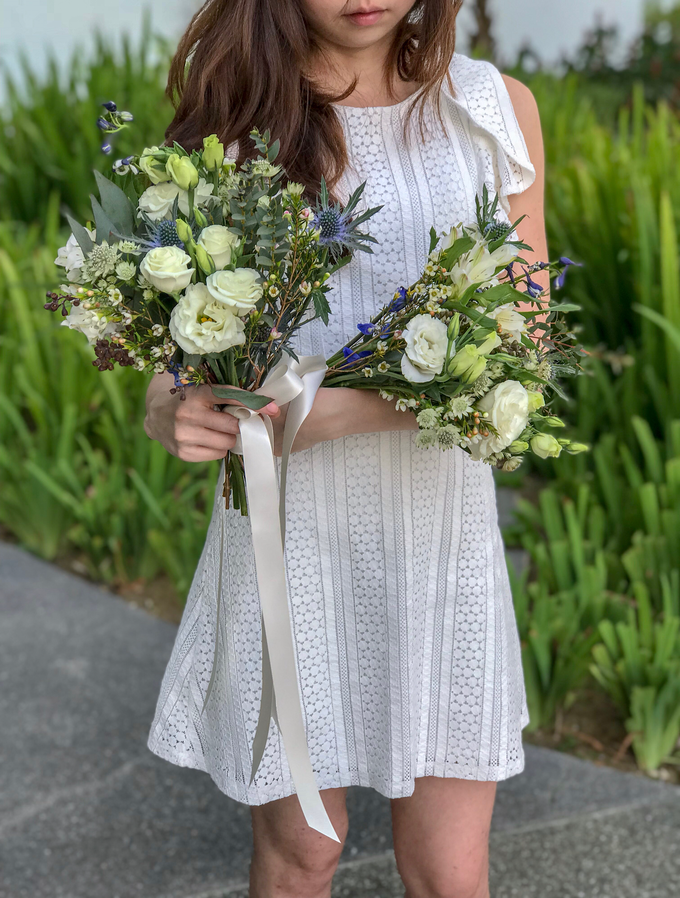 Navy and white wedding flowers for Bride C by Florals Actually - 003