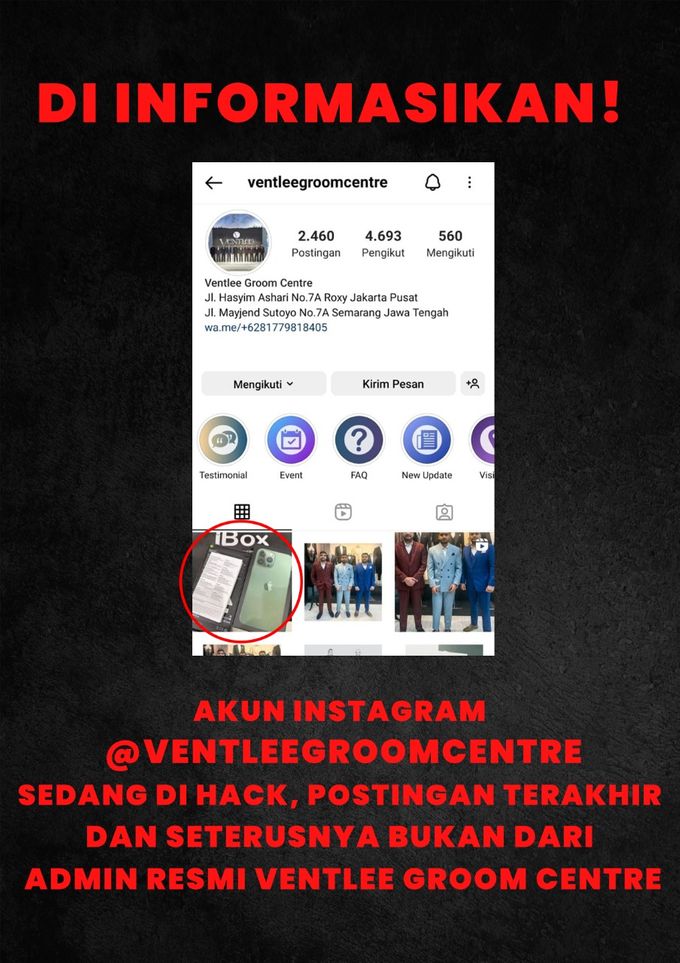 Akun Instagram @ventleegroomcentre KENA HACK by Ventlee Groom Centre - 001