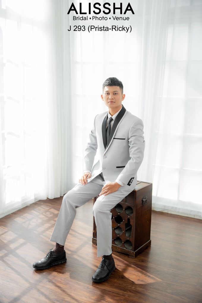 Men Suit Grey 5C & White 9A by Alissha Bride - 026 Men Suit Grey 5C & White 9A by Alissha Bride - 026