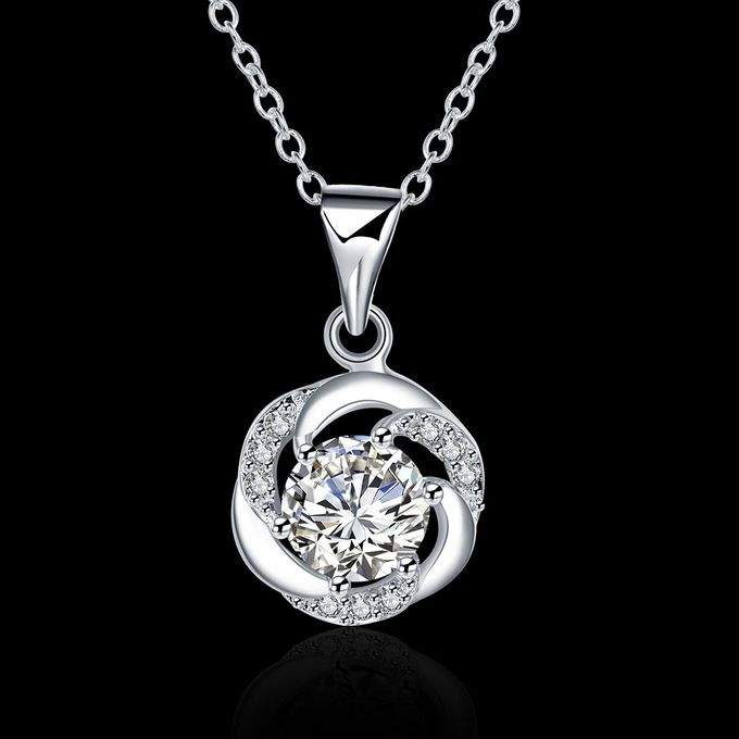 Spiral Diamond Necklace by TIARIA