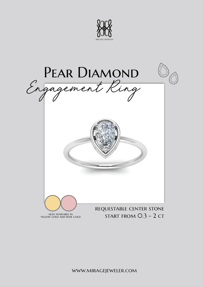 PEAR Center Engagement Ring by Mirage Jeweler - 009 PEAR Center Engagement Ring by Mirage Jeweler - 009