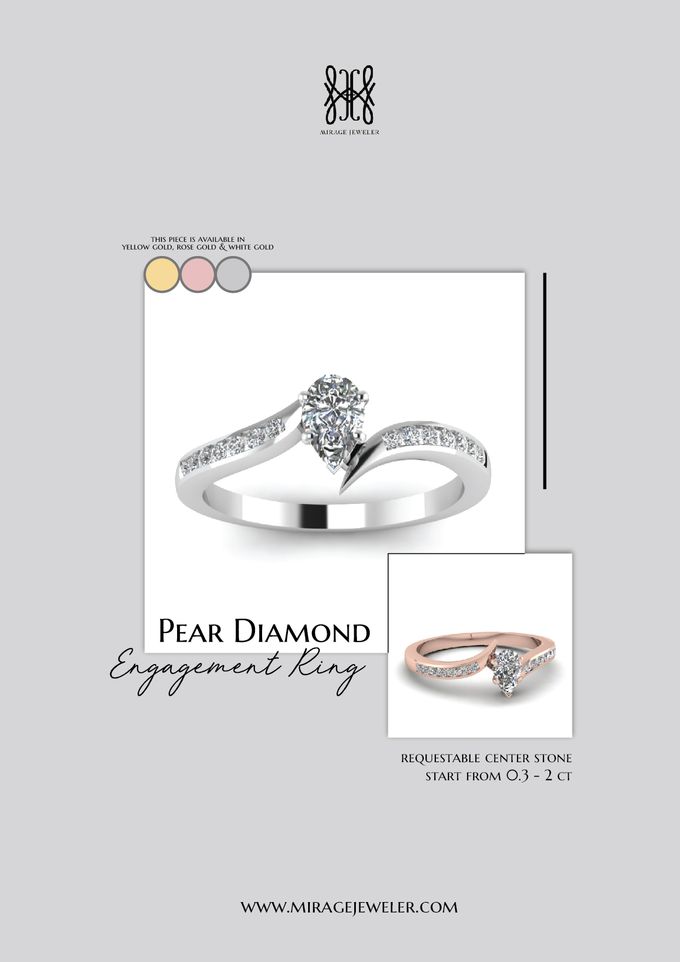 PEAR Center Engagement Ring by Mirage Jeweler - 011 PEAR Center Engagement Ring by Mirage Jeweler - 011