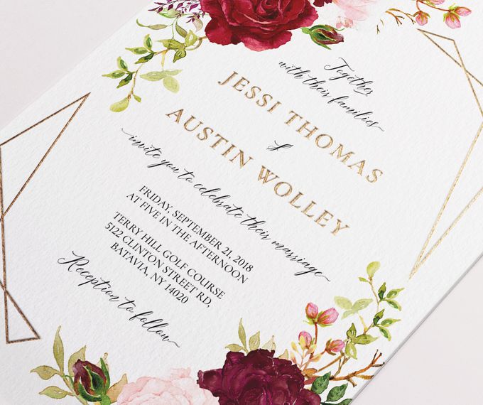 Marsala Blush by Trouvaille Invitation - 003 Marsala Blush by Trouvaille Invitation - 003