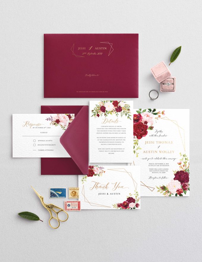 Marsala Blush by Trouvaille Invitation - 001 Marsala Blush by Trouvaille Invitation - 001