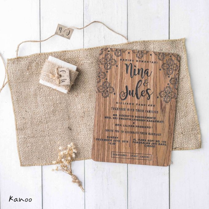 Wedding Invitation - Wood by Kanoo Paper & Gift - 002 Wedding Invitation - Wood by Kanoo Paper & Gift - 002