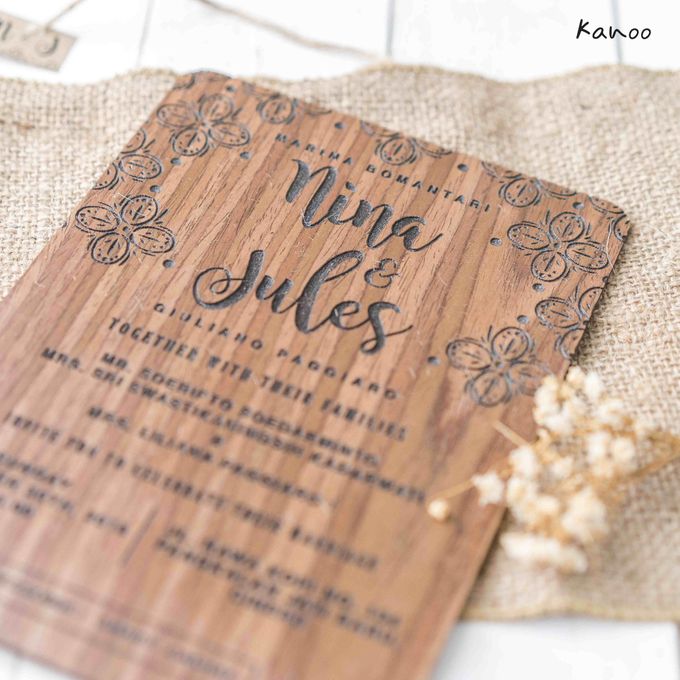 Wedding Invitation - Wood by Kanoo Paper & Gift - 004 Wedding Invitation - Wood by Kanoo Paper & Gift - 004