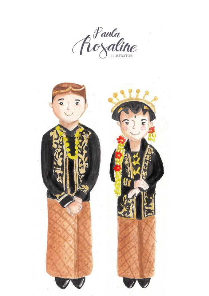 Javanese wedding illustration by Paula Rosaline Illustration - 001