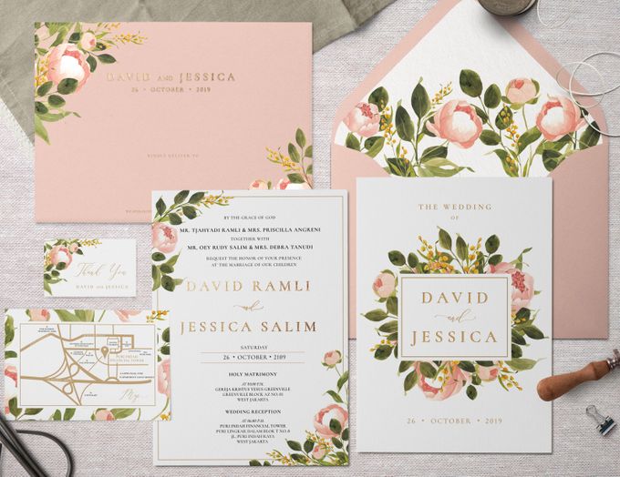 Peach Peony by Trouvaille Invitation - 001 Peach Peony by Trouvaille Invitation - 001