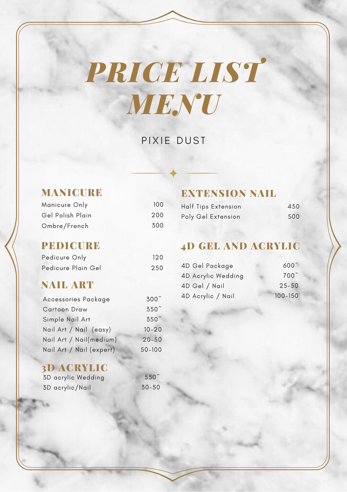 Nail Art Price List - Nail Art