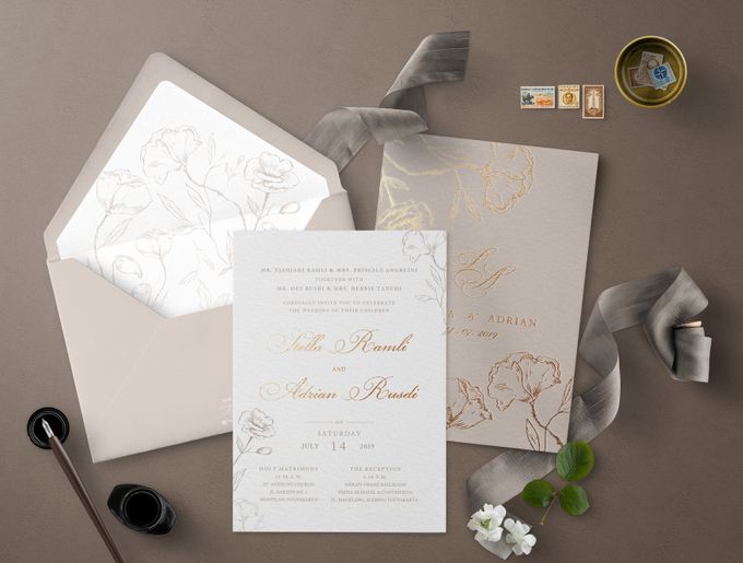 Romantic Beige by Trouvaille Invitation - 003 Romantic Beige by Trouvaille Invitation - 003