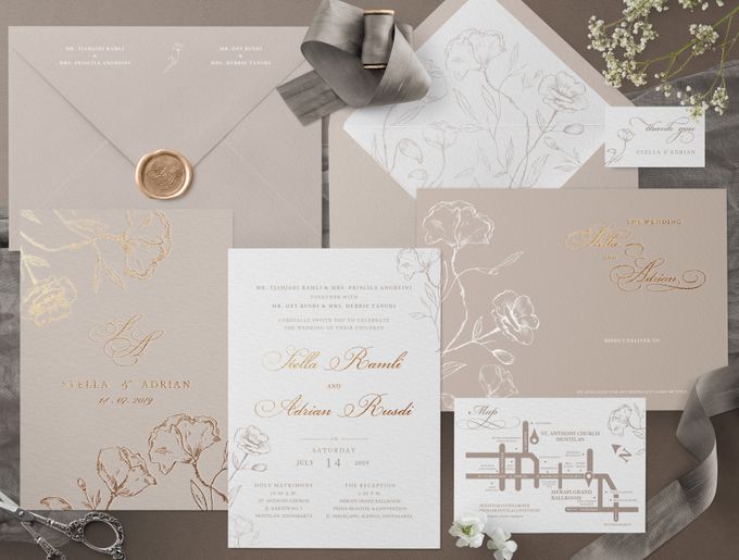 Romantic Beige by Trouvaille Invitation - 001 Romantic Beige by Trouvaille Invitation - 001