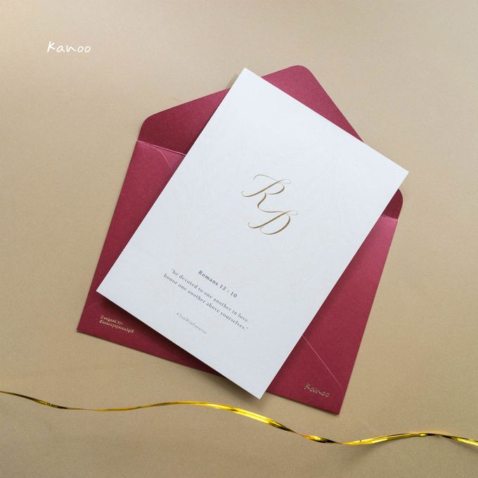 Wedding Invitation - Elegant Marron with Gold by Kanoo Paper & Gift - 004 Wedding Invitation - Elegant Marron with Gold by Kanoo Paper & Gift - 004