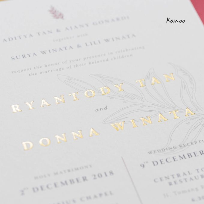Wedding Invitation - Elegant Marron with Gold by Kanoo Paper & Gift - 006 Wedding Invitation - Elegant Marron with Gold by Kanoo Paper & Gift - 006