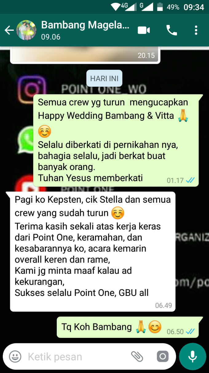 Testimoni Bambang Vitta By Point One Wedding Organizer Bridestory Com