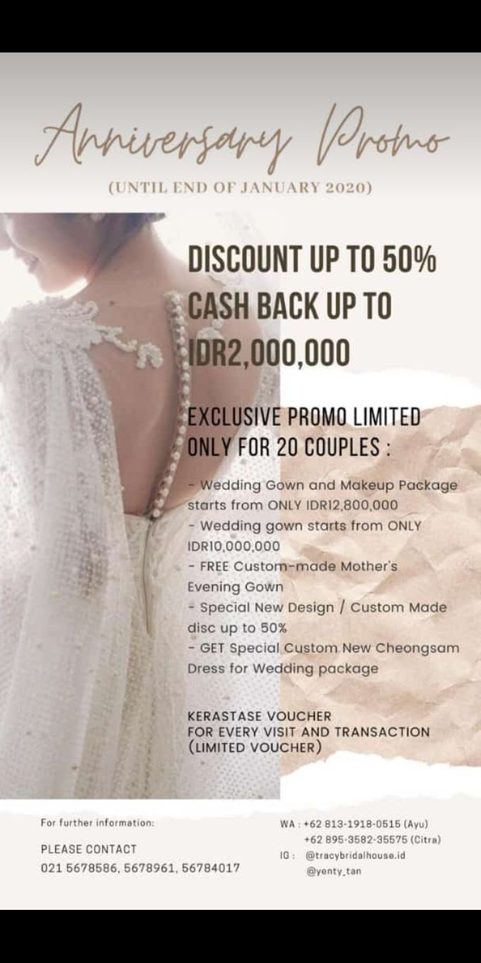 Promo Anniversary Tracy Bridal House by Tracy Bridal House - 001 Promo Anniversary Tracy Bridal House by Tracy Bridal House - 001