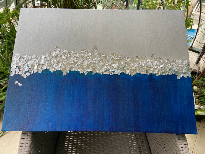 Blue and silver acrylic piece  by Sonu’s - 002